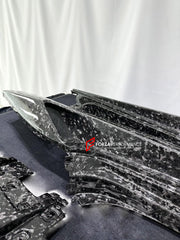 DRY CARBON BODY KIT for LAMBORGHINI HURACAN EVO 2019 - 2024 FORZA PERFORMANCE custom fit N Style

Set includes:
Front Lip
Front Bumper Canards
Side Skirts
Rear Diffuser

Material: Dry Carbon

NOTE: Professional installation is required.