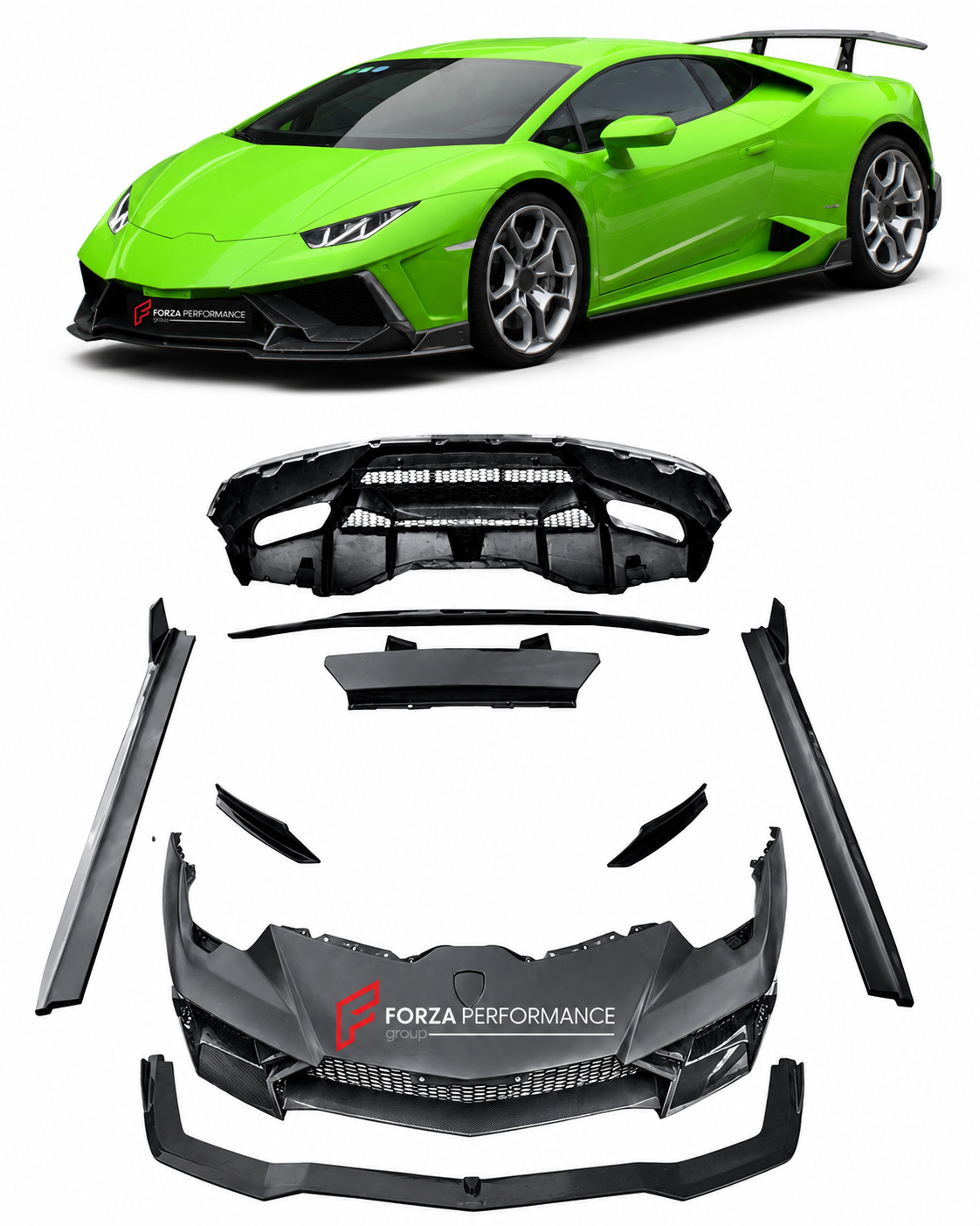 DRY CARBON BODY KIT for LAMBORGHINI HURACAN LP580 610 2014 - 2024 Forza Performance custom fit CMST design style 