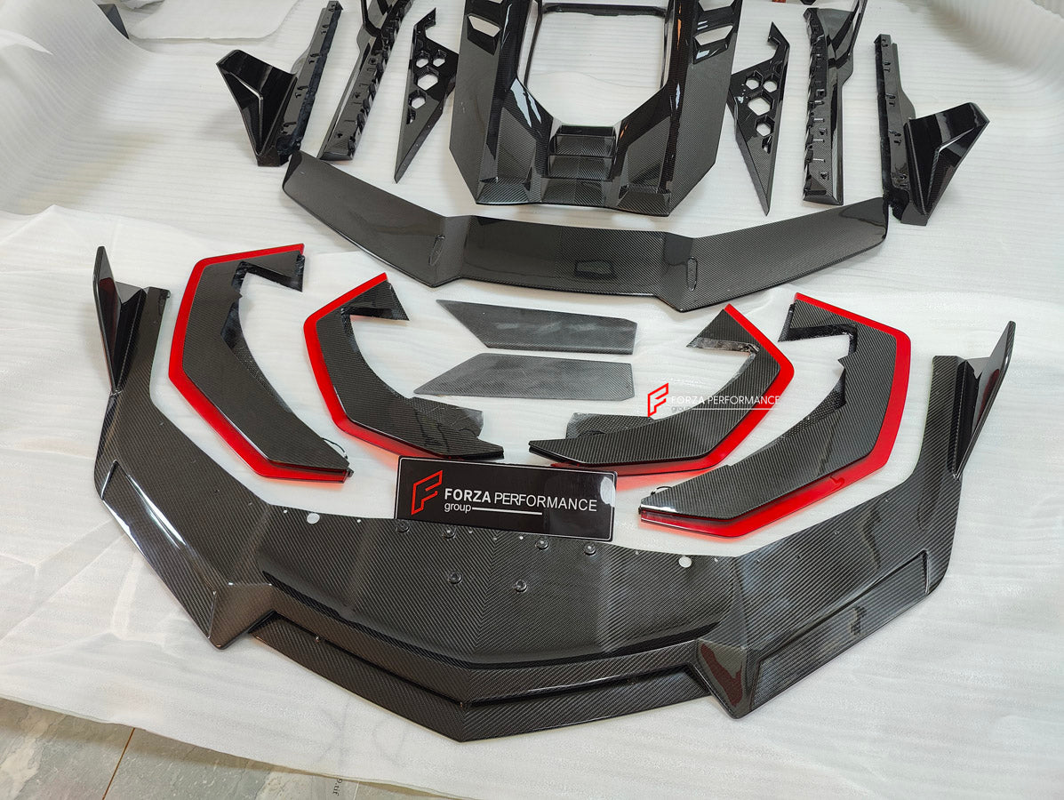 DRY CARBON BODY KIT for LAMBORGHINI REVUELTO 2023+

Set includes:

Front Lip
Side Skirts
Engine Cover
Rear Spoiler
Rear Diffuser

Material: Dry Carbon

NOTE: Professional installation is required.

CONTACT US FOR PRICING

Payment ►
Visa

Mastercard

PayPal with a credit card (add 4.4% at checkout)
Payoneer
Cryptocurrency
Shipment ►
By express DHL/UPS/TNT/FedEx
To the local international airport
Special line by air
Special line by the sea
To Europe and the UK by train

Please let us know which shipping optio