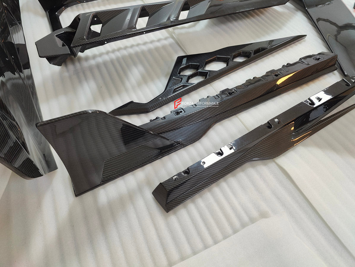 DRY CARBON BODY KIT for LAMBORGHINI REVUELTO 2023+

Set includes:

Front Lip
Side Skirts
Engine Cover
Rear Spoiler
Rear Diffuser

Material: Dry Carbon

NOTE: Professional installation is required.

CONTACT US FOR PRICING

Payment ►
Visa

Mastercard

PayPal with a credit card (add 4.4% at checkout)
Payoneer
Cryptocurrency
Shipment ►
By express DHL/UPS/TNT/FedEx
To the local international airport
Special line by air
Special line by the sea
To Europe and the UK by train

Please let us know which shipping optio