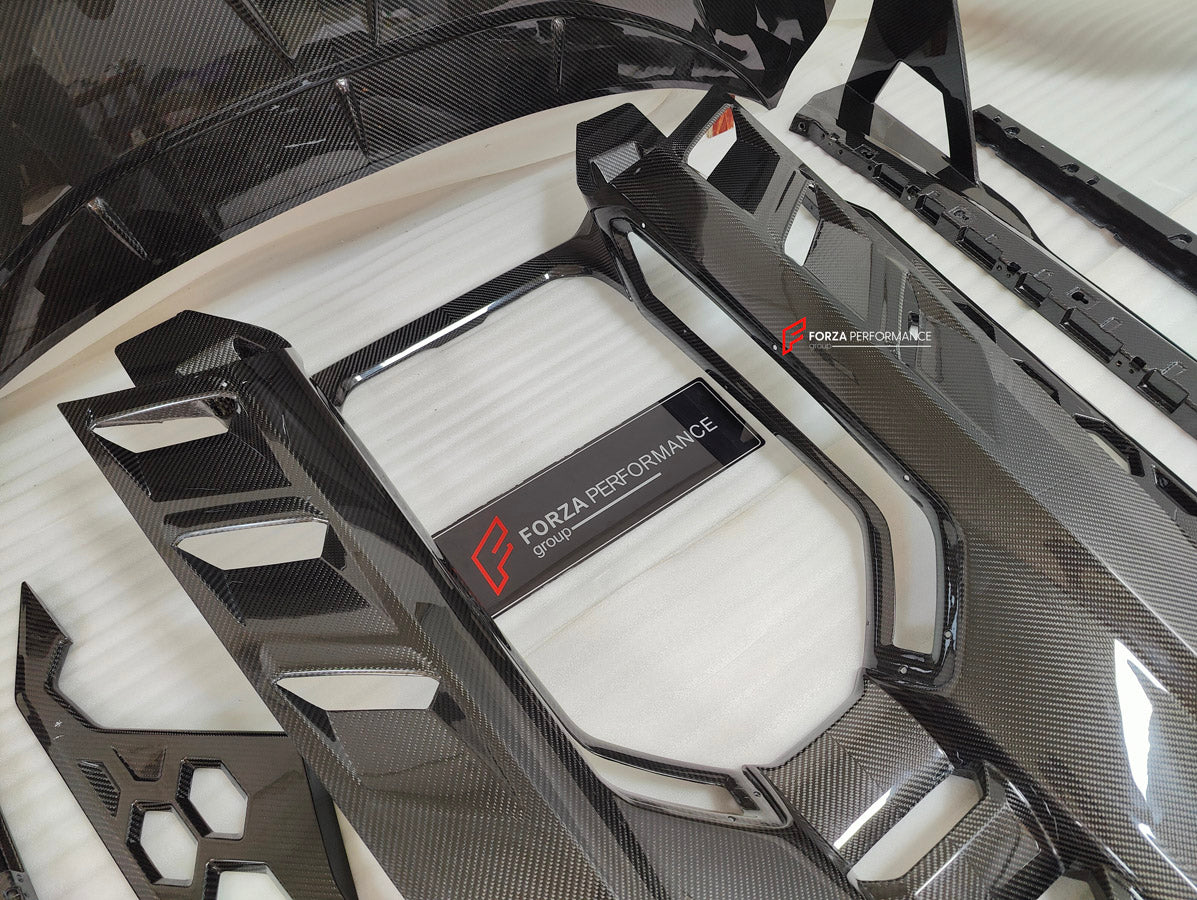 DRY CARBON BODY KIT for LAMBORGHINI REVUELTO 2023+

Set includes:

Front Lip
Side Skirts
Engine Cover
Rear Spoiler
Rear Diffuser

Material: Dry Carbon

NOTE: Professional installation is required.

CONTACT US FOR PRICING

Payment ►
Visa

Mastercard

PayPal with a credit card (add 4.4% at checkout)
Payoneer
Cryptocurrency
Shipment ►
By express DHL/UPS/TNT/FedEx
To the local international airport
Special line by air
Special line by the sea
To Europe and the UK by train

Please let us know which shipping optio