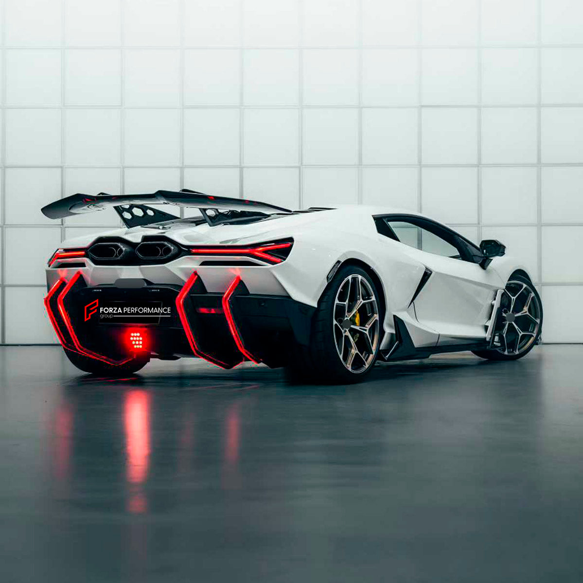 DRY CARBON BODY KIT for LAMBORGHINI REVUELTO 2023+ FORZA PERFORMANCE custom fit Duke Dynamics
Set includes:

Front Lip
Hood Bonnet
Side Skirts
Engine Cover
Rear Spoiler Wing
Rear Diffuser
Material: Dry Carbon

NOTE: Professional installation is required.