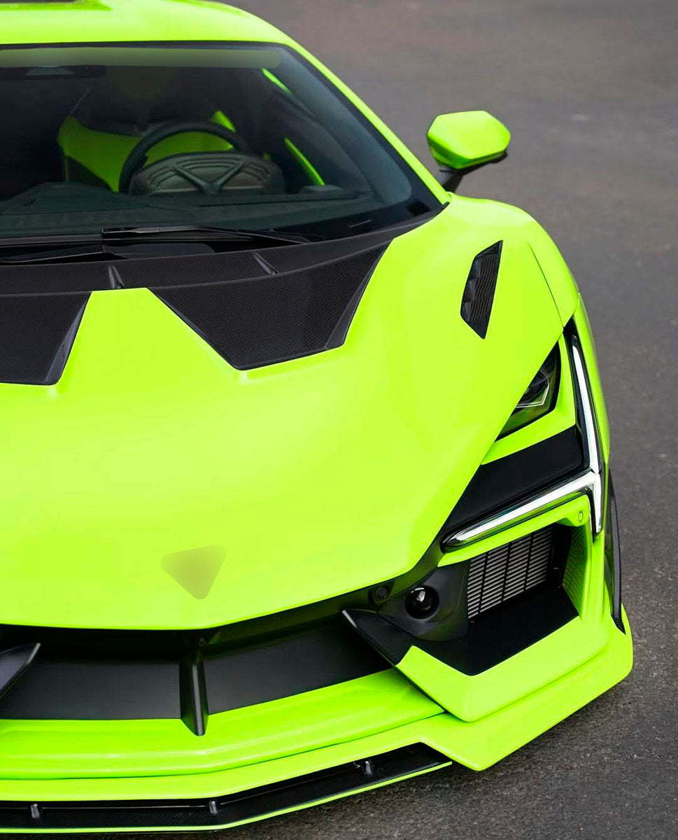 DRY CARBON BODY KIT for LAMBORGHINI REVUELTO 2023+ FORZA PERFORMANCE custom fit Duke Dynamics
Set includes:

Front Lip
Hood Bonnet
Side Skirts
Engine Cover
Rear Spoiler Wing
Rear Diffuser
Material: Dry Carbon

NOTE: Professional installation is required.