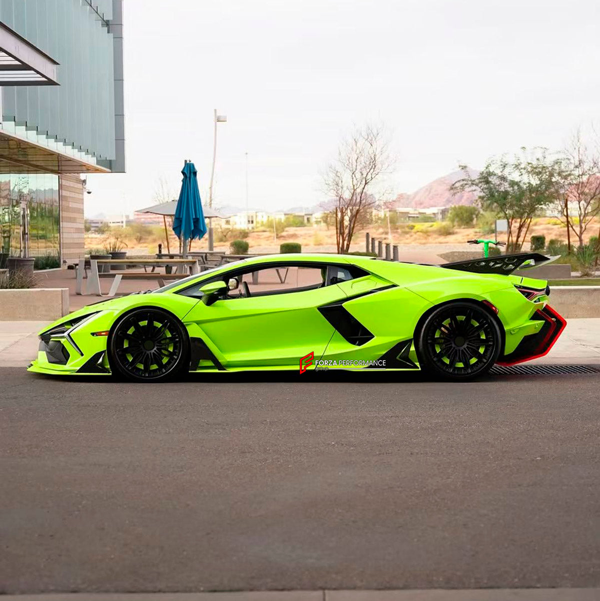 DRY CARBON BODY KIT for LAMBORGHINI REVUELTO 2023+ FORZA PERFORMANCE custom fit Duke Dynamics
Set includes:

Front Lip
Hood Bonnet
Side Skirts
Engine Cover
Rear Spoiler Wing
Rear Diffuser
Material: Dry Carbon

NOTE: Professional installation is required.