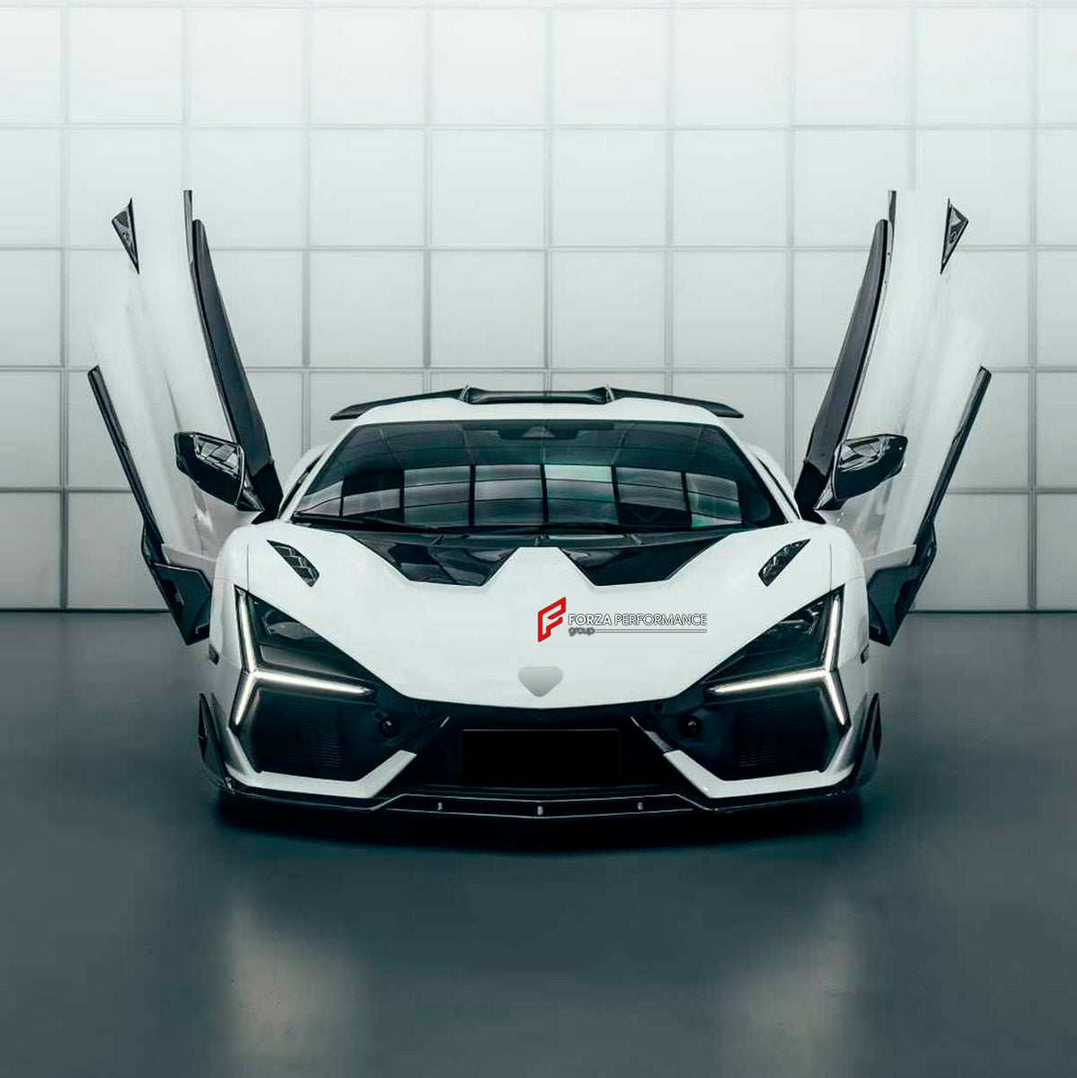 DRY CARBON BODY KIT for LAMBORGHINI REVUELTO 2023+ FORZA PERFORMANCE custom fit Duke Dynamics
Set includes:

Front Lip
Hood Bonnet
Side Skirts
Engine Cover
Rear Spoiler Wing
Rear Diffuser
Material: Dry Carbon

NOTE: Professional installation is required.