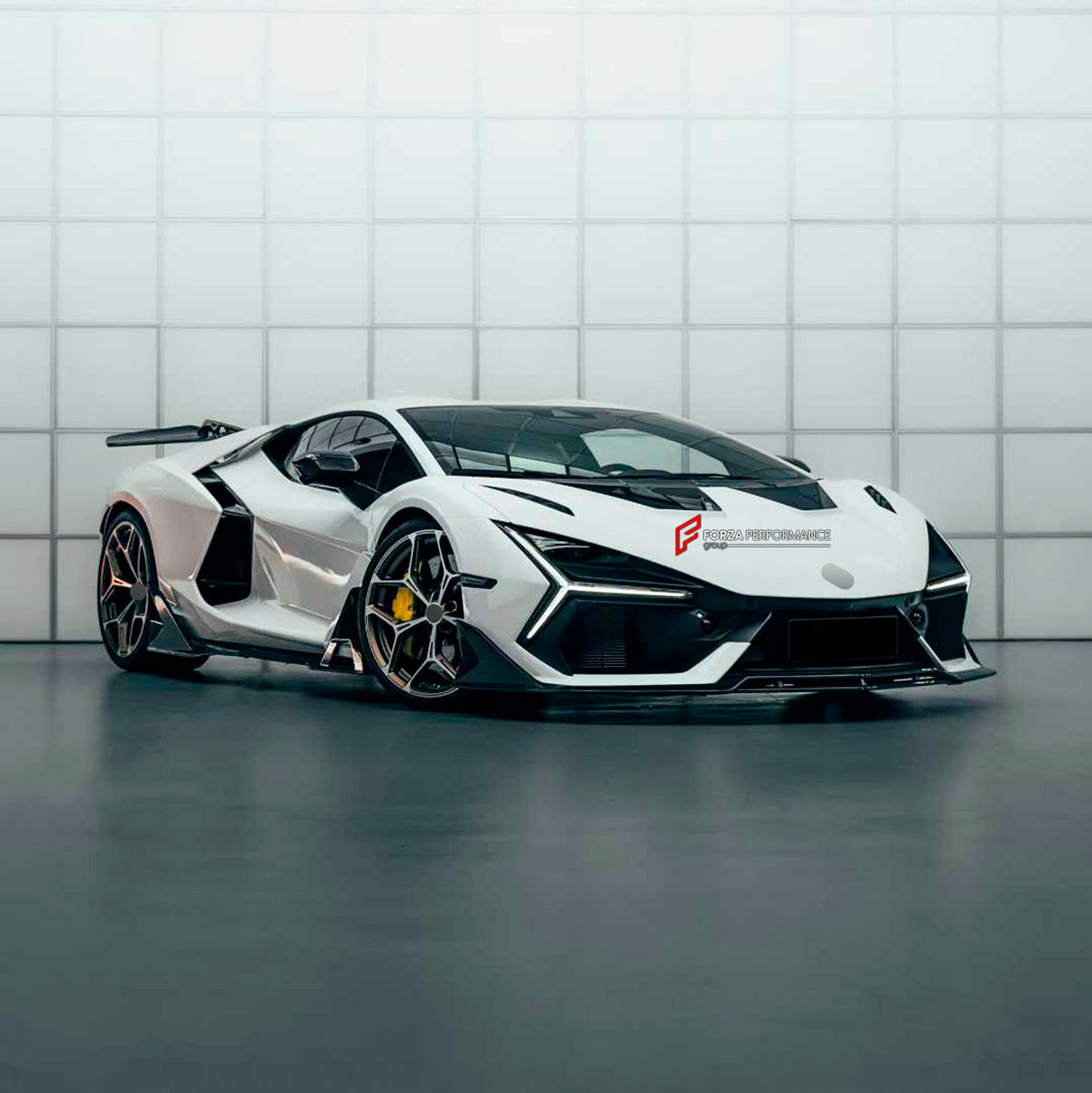 DRY CARBON BODY KIT for LAMBORGHINI REVUELTO 2023+ FORZA PERFORMANCE custom fit Duke Dynamics
Set includes:

Front Lip
Hood Bonnet
Side Skirts
Engine Cover
Rear Spoiler Wing
Rear Diffuser
Material: Dry Carbon

NOTE: Professional installation is required.