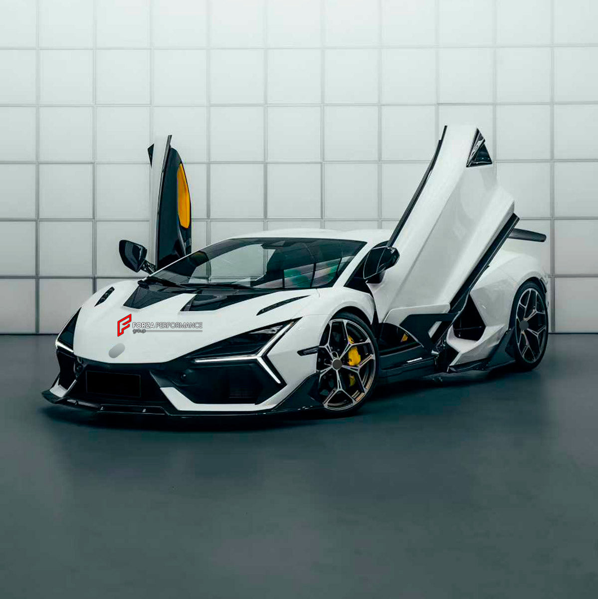 DRY CARBON BODY KIT for LAMBORGHINI REVUELTO 2023+ FORZA PERFORMANCE custom fit Duke Dynamics
Set includes:

Front Lip
Hood Bonnet
Side Skirts
Engine Cover
Rear Spoiler Wing
Rear Diffuser
Material: Dry Carbon

NOTE: Professional installation is required.