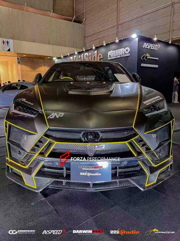 AUTHENTIC DARWINPRO DRY CARBON BODY KIT FOR LAMBORGHINI URUS 2018+

Set includes:

Front Lip
Front Bumper

Hood
Side Fenders
Side Skirts
Roof Spoiler
Rear Spoiler
Rear Bumper
Rear Side Fenders
Rear Diffuser

Material: Dry Carbon

Note: Professional installation is required

CONTACT US FOR PRICING

Payment ►
Visa
Mastercard
PayPal with a credit card (add 4.4% at checkout)
Payoneer
Cryptocurrency
Shipment ►
By express DHL/UPS/TNT/FedEx
To the local international airport
Special line by air
Special line by the