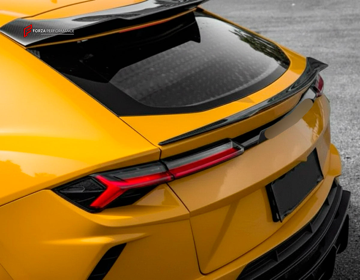 DRY CARBON BODY KIT for Lamborghini Urus S 2023+
Set includes:

Front Lip
Front Bumper Fins
Front Fenders
Front Fender Vents
Rear Fenders
Roof Spoiler
Ducktail Spoiler
Rear Diffuser
Material: Dry Carbon

NOTE: Professional installation is required.