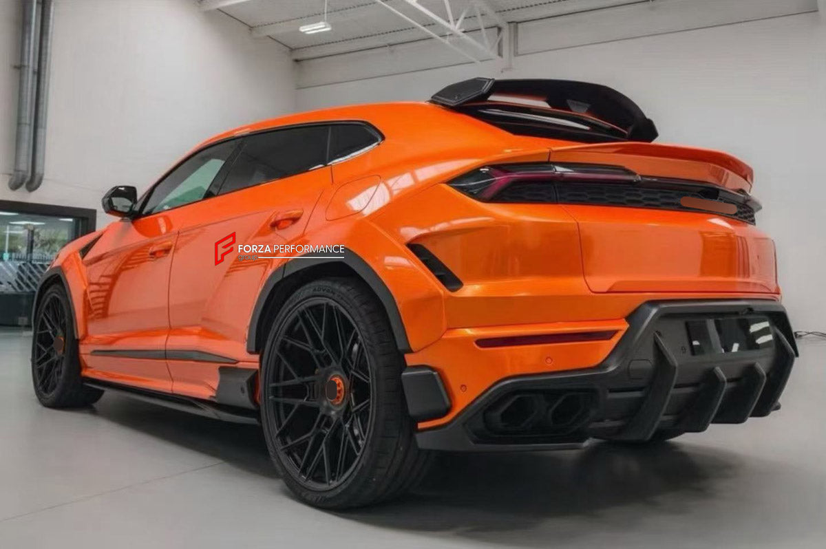 DRY CARBON BODY KIT for LAMBORGHINI URUS SE 2024+ FORZA PERFORMANCE custom fit U Style

Set includes:
Front Lip
Hood Bonnet
Fender Flares
Side Skirts
Roof Spoiler
Ducktail Spoiler
Rear Diffuser

Material: Dry Carbon

NOTE: Professional installation is required.