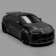 DRY CARBON BODY KIT for Lamborghini Urus SE 2024+
Set includes:

Front Lip
Hood Bonnet
Front Fenders
Front Fender Vents
Side Skirts
Rear Fenders
Roof Spoiler
Ducktail Spoiler
Rear Bumper Fins
Rear Diffuser
Material: Dry Carbon

NOTE: Professional installation is required.