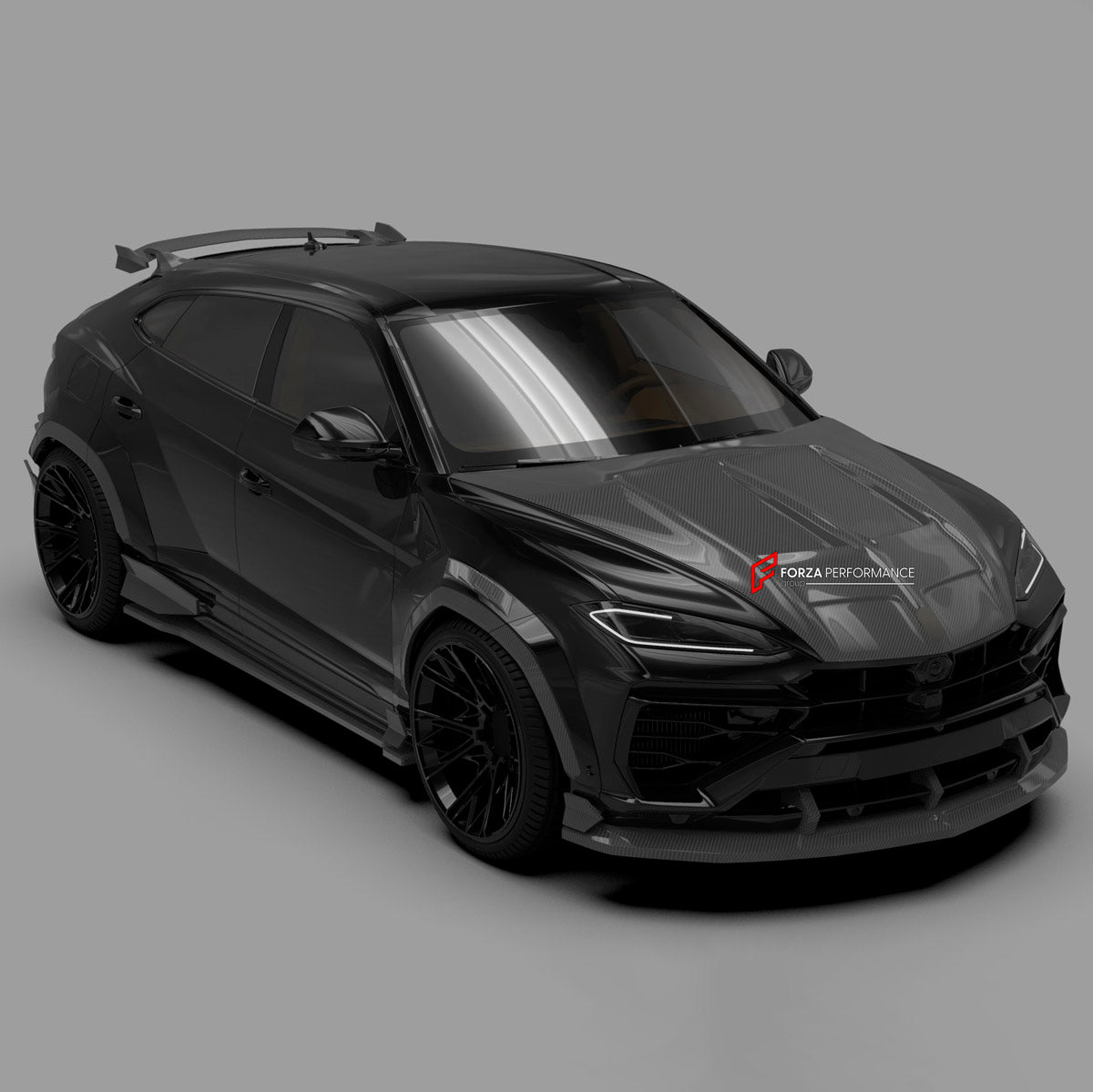 DRY CARBON BODY KIT for Lamborghini Urus SE 2024+
Set includes:

Front Lip
Hood Bonnet
Front Fenders
Front Fender Vents
Side Skirts
Rear Fenders
Roof Spoiler
Ducktail Spoiler
Rear Bumper Fins
Rear Diffuser
Material: Dry Carbon

NOTE: Professional installation is required.