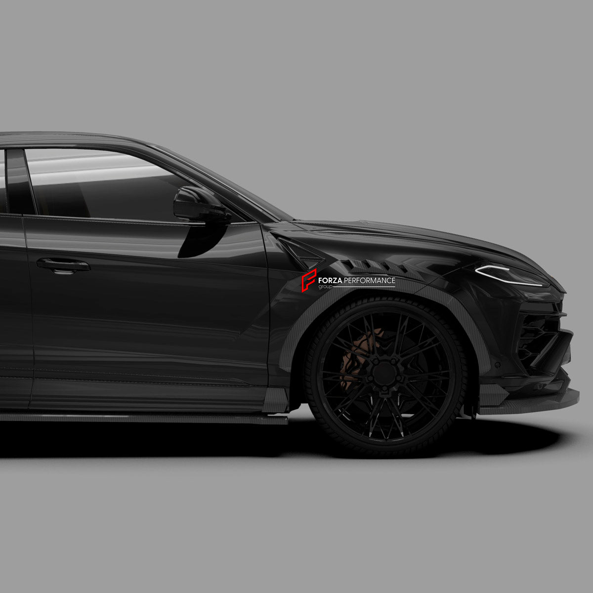 DRY CARBON BODY KIT for Lamborghini Urus SE 2024+
Set includes:

Front Lip
Hood Bonnet
Front Fenders
Front Fender Vents
Side Skirts
Rear Fenders
Roof Spoiler
Ducktail Spoiler
Rear Bumper Fins
Rear Diffuser
Material: Dry Carbon

NOTE: Professional installation is required.