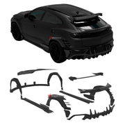 DRY CARBON BODY KIT for Lamborghini Urus SE 2024+
Set includes:

Front Lip
Hood Bonnet
Front Fenders
Front Fender Vents
Side Skirts
Rear Fenders
Roof Spoiler
Ducktail Spoiler
Rear Bumper Fins
Rear Diffuser
Material: Dry Carbon

NOTE: Professional installation is required.