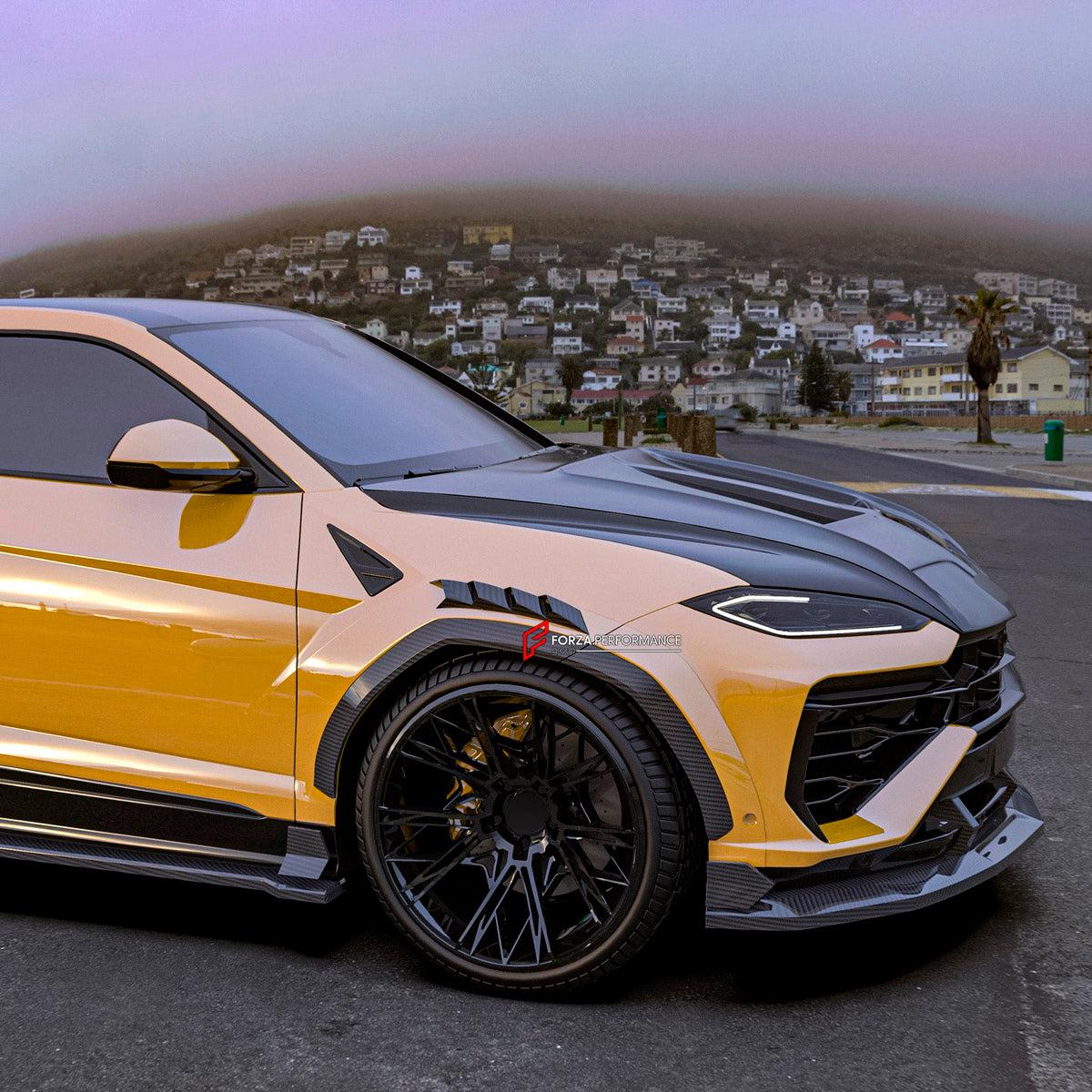 DRY CARBON BODY KIT for Lamborghini Urus SE 2024+
Set includes:

Front Lip
Hood Bonnet
Front Fenders
Front Fender Vents
Side Skirts
Rear Fenders
Roof Spoiler
Ducktail Spoiler
Rear Bumper Fins
Rear Diffuser
Material: Dry Carbon

NOTE: Professional installation is required.