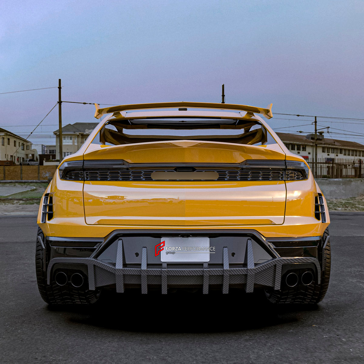 DRY CARBON BODY KIT for Lamborghini Urus SE 2024+
Set includes:

Front Lip
Hood Bonnet
Front Fenders
Front Fender Vents
Side Skirts
Rear Fenders
Roof Spoiler
Ducktail Spoiler
Rear Bumper Fins
Rear Diffuser
Material: Dry Carbon

NOTE: Professional installation is required.