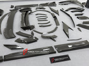 DRY CARBON BODY KIT with EXHAUST SYSTEM for LAMBORGHINI URUS SE 2024+ FORZA PERFORMANCE custom fit VENATUS SE buy
Set includes:

Front Bumper Assembly
Hood Bonnet
Hood Bonnet Trims
Front Fenders
Front Fender Flares
Front Fender Vents
Side Mirror Covers
Side Skirts
Rear Fenders
Rear Fender Flares
Roof Spoiler
Trunk Lid Wing Spoiler
Rear Diffuser
Exhaust System
Material: Dry Carbon

NOTE: Professional installation is required.