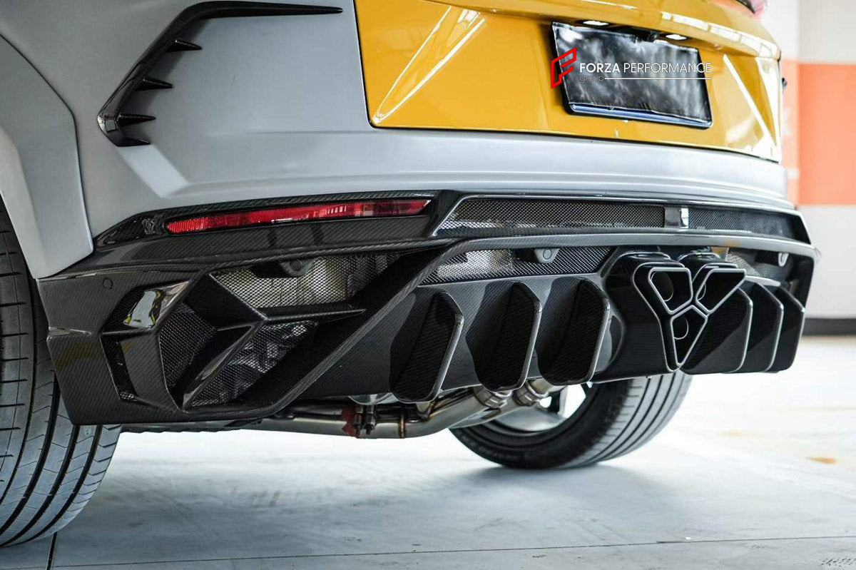 DRY CARBON BODY KIT for LAMBORGHINI URUS SE 2024+ FORZA PERFORMANCE custom fit Mansory Style

Set includes:
Front Lip
Front Bumper Assembly
Hood Bonnet
Front Fenders
Fender Flares
Side Skirts
Roof Spoiler
Ducktail Spoiler
Rear Bumper
Rear Diffuser
Exhaust System

Material: Dry Carbon

NOTE: Professional installation is required.