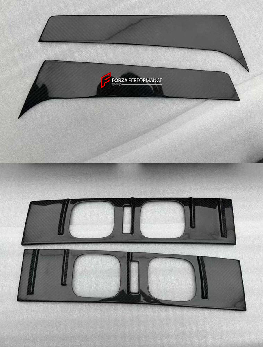 DRY CARBON BODY KIT for LAND ROVER DEFENDER L663 110 2020+

Set includes:

Front Lip
Front Bumper
Front Canards
Front Grille
Headlight Covers
Hood
Roof LED DRL Bar
Fender Flares
Side Mirror Covers
Door Panels
Side Skirts
Roof Spoiler
Tail Lights Covers
Rear Bumper
Rear Diffuser
Exhaust Tips
Spare Tire Cover
Material: Dry Carbon

Note: Professional installation is required.