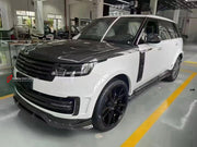 DRY CARBON BODY KIT for LAND ROVER RANGE ROVER L460 2021+ FORZA PERFORMANCE custom fit Mansory Style

Set includes:
Front Lip
Front Bumper Air Vent Covers
Front Grille
Hood Bonnet
Side Fender Vents
Fender Flares
Side Mirror Covers
Side Skirts
Roof Spoiler
Ducktail Spoiler
Rear Diffuser

Material: Dry Carbon, Carbon

NOTE: Professional installation is required.
