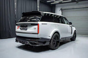 DRY CARBON BODY KIT for LAND ROVER RANGE ROVER L460 2021+ FORZA PERFORMANCE custom fit Mansory Style

Set includes:
Front Lip
Front Bumper Air Vent Covers
Front Grille
Hood Bonnet
Side Fender Vents
Fender Flares
Side Mirror Covers
Side Skirts
Roof Spoiler
Ducktail Spoiler
Rear Diffuser

Material: Dry Carbon, Carbon

NOTE: Professional installation is required.
