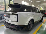 DRY CARBON BODY KIT for LAND ROVER RANGE ROVER L460 2021+ FORZA PERFORMANCE custom fit Mansory Style

Set includes:
Front Lip
Front Bumper Air Vent Covers
Front Grille
Hood Bonnet
Side Fender Vents
Fender Flares
Side Mirror Covers
Side Skirts
Roof Spoiler
Ducktail Spoiler
Rear Diffuser

Material: Dry Carbon, Carbon

NOTE: Professional installation is required.