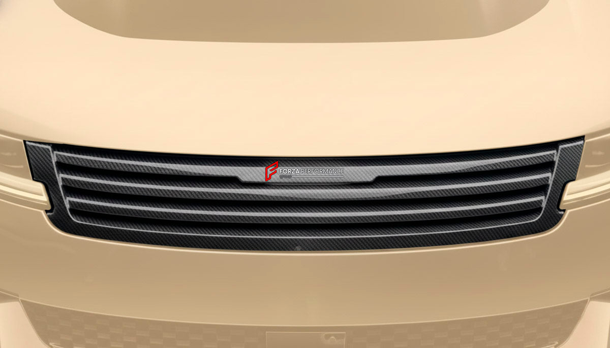 DRY CARBON BODY KIT for LAND ROVER RANGE ROVER SPORT SV L461 2022+ FORZA PERFORMANCE Mansory
Set includes:

Front Lip
Front Bumper Vents
Front Grille
Hood Bonnet Air Intakes
Side Mirror Covers
Side Skirts
Roof Spoiler
Ducktail Spoiler
Rear Diffuser
Rear Bumper Vents
Material: Dry Carbon

NOTE: Professional installation is required.