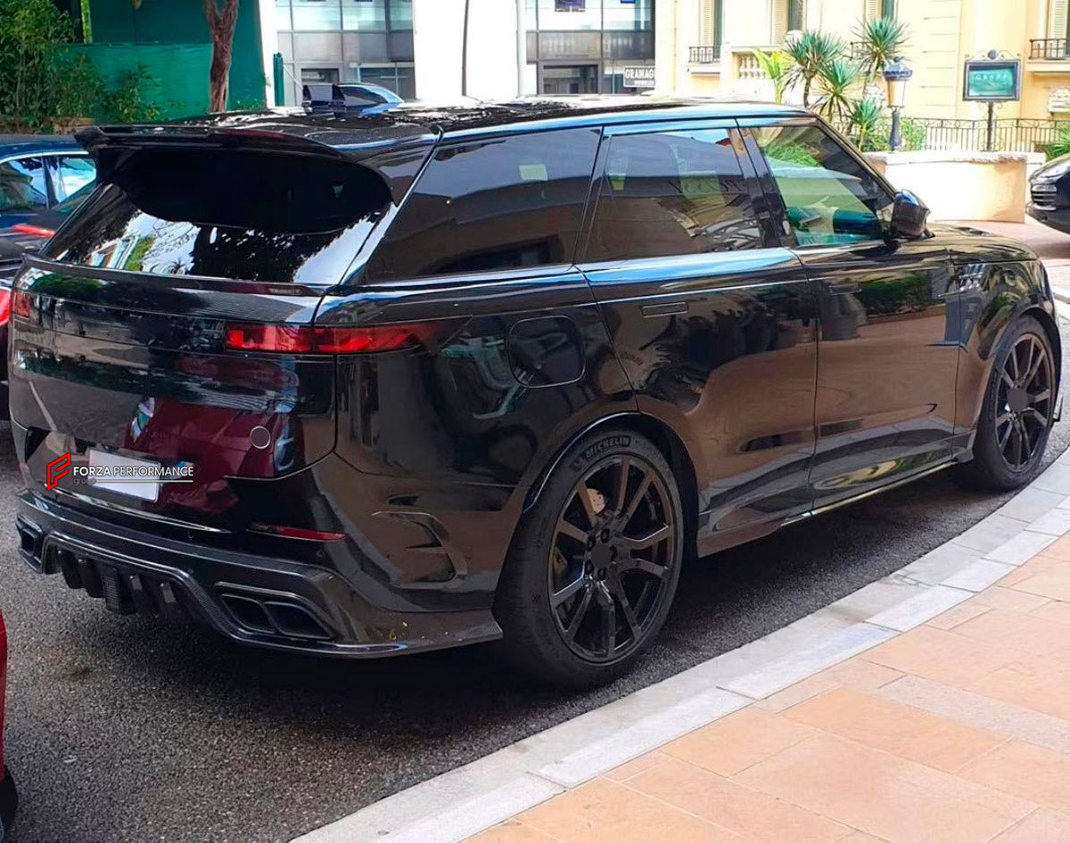 DRY CARBON BODY KIT for LAND ROVER RANGE ROVER SPORT SV L461 2022+ FORZA PERFORMANCE Mansory
Set includes:

Front Lip
Front Bumper Vents
Front Grille
Hood Bonnet Air Intakes
Side Mirror Covers
Side Skirts
Roof Spoiler
Ducktail Spoiler
Rear Diffuser
Rear Bumper Vents
Material: Dry Carbon

NOTE: Professional installation is required.