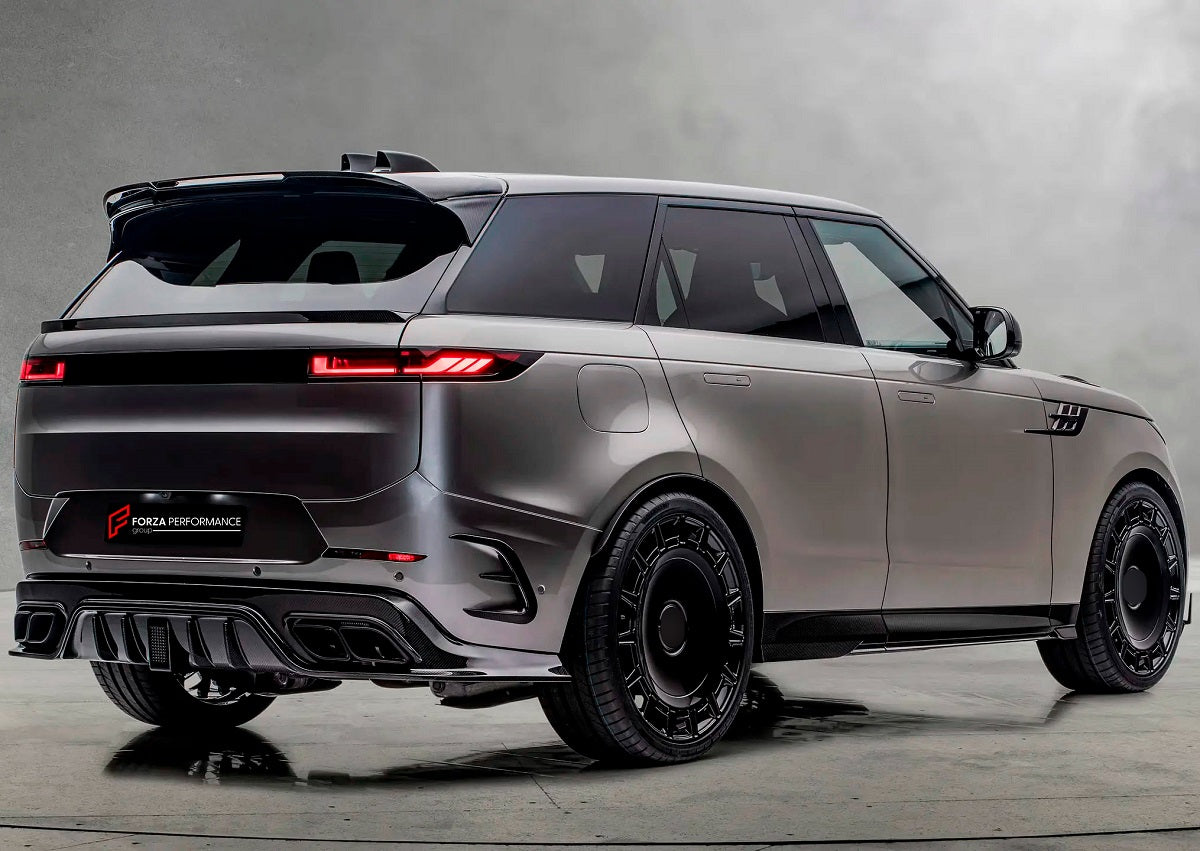 DRY CARBON BODY KIT for LAND ROVER RANGE ROVER SPORT SV L461 2022+ FORZA PERFORMANCE Mansory
Set includes:

Front Lip
Front Bumper Vents
Front Grille
Hood Bonnet Air Intakes
Side Mirror Covers
Side Skirts
Roof Spoiler
Ducktail Spoiler
Rear Diffuser
Rear Bumper Vents
Material: Dry Carbon

NOTE: Professional installation is required.