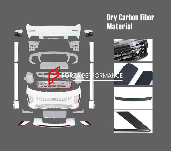 DRY CARBON BODY KIT for LAND ROVER RANGE ROVER SPORT L461 2022+

Set includes:

Front Lip
Front Bumper
Front Grille
Side Skirts
Rear Bumper
Rear Diffuser
Exhaust Tips

Material: Dry Carbon Fiber


NOTE: Professional installation is required

Contact us for pricing

Payment ►
Visa

Mastercard

PayPal with a credit card (add 4.4% at checkout)
Payoneer
Cryptocurrency
Shipment ►
By express DHL/UPS/TNT/FedEx
To the local international airport
Special line by air
Special line by the sea
To Europe and the UK by tr