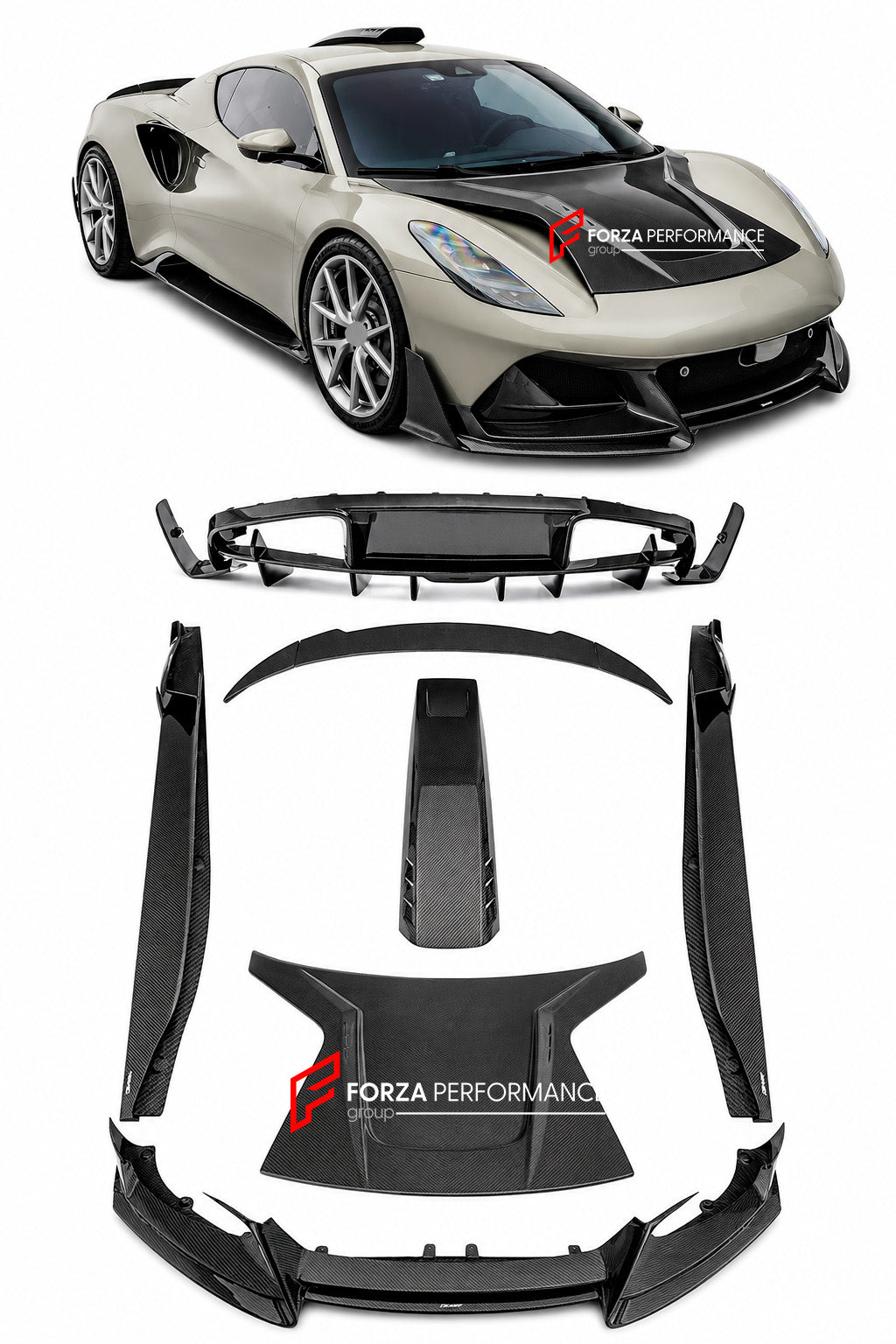 DRY CARBON BODY KIT for LOTUS EMIRA 2025 Forza Performance custom fit CMST design style 