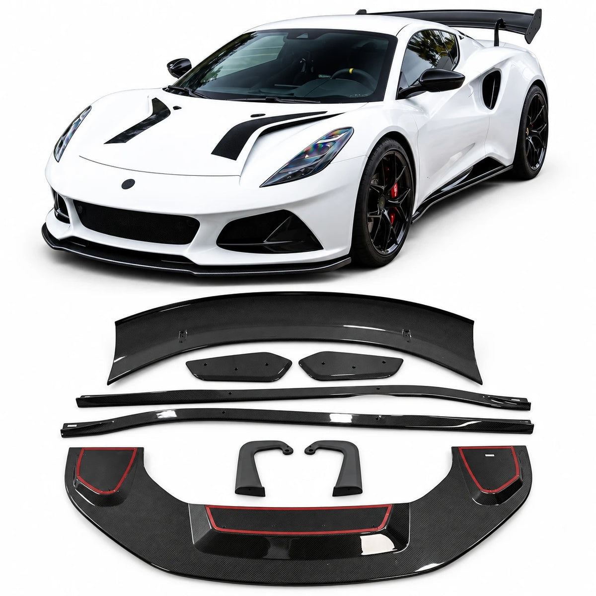 DRY CARBON BODY KIT for LOTUS EMIRA GT4 2022+ Forza Performance custom fit buy GT4 style design
