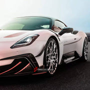 DRY CARBON BODY KIT for MASERATI MC20 2020+

Set includes:
Front Lip
Front Bumper Canards
Side Skirts
Ducktail Spoiler
Rear Diffuser

Material: Dry Carbon

NOTE: Professional installation is required.