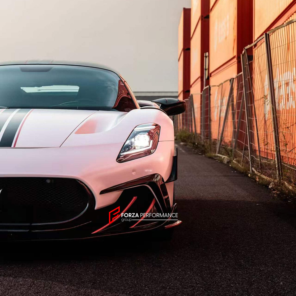 DRY CARBON BODY KIT for MASERATI MC20 2020+

Set includes:
Front Lip
Front Bumper Canards
Side Skirts
Ducktail Spoiler
Rear Diffuser

Material: Dry Carbon

NOTE: Professional installation is required.