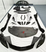 DRY CARBON BODY KIT for McLaren 600LT 2018+
Set includes:

Front Lip
Front Bumper
Side Skirts
Engine Cover Lid
Rear Spoiler Wing
Rear Diffuser
Rear Bumper
Material: Dry Carbon

NOTE: Professional installation is required.
