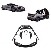 DRY CARBON BODY KIT for MCLAREN 720S COUPE 2017 - 2023 FORZA PERFORMANCE custom fit Black Sail Style

Set includes:
Front Lip
Front Bumper Canards
Front Fenders
Side Skirts
Rear Spoiler Wing
Rear Diffuser

Material: Dry Carbon

NOTE: Professional installation is required.