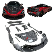 DRY CARBON BODY KIT for MCLAREN 720S COUPE 2017 - 2023 FORZA PERFORMANCE custom fit Ryft Style

Set includes:
Front Lip
Hood Bonnet
Front Fenders
Side Skirts
Rear Spoiler Wing
Rear Diffuser

Material: Dry Carbon

NOTE: Professional installation is required.