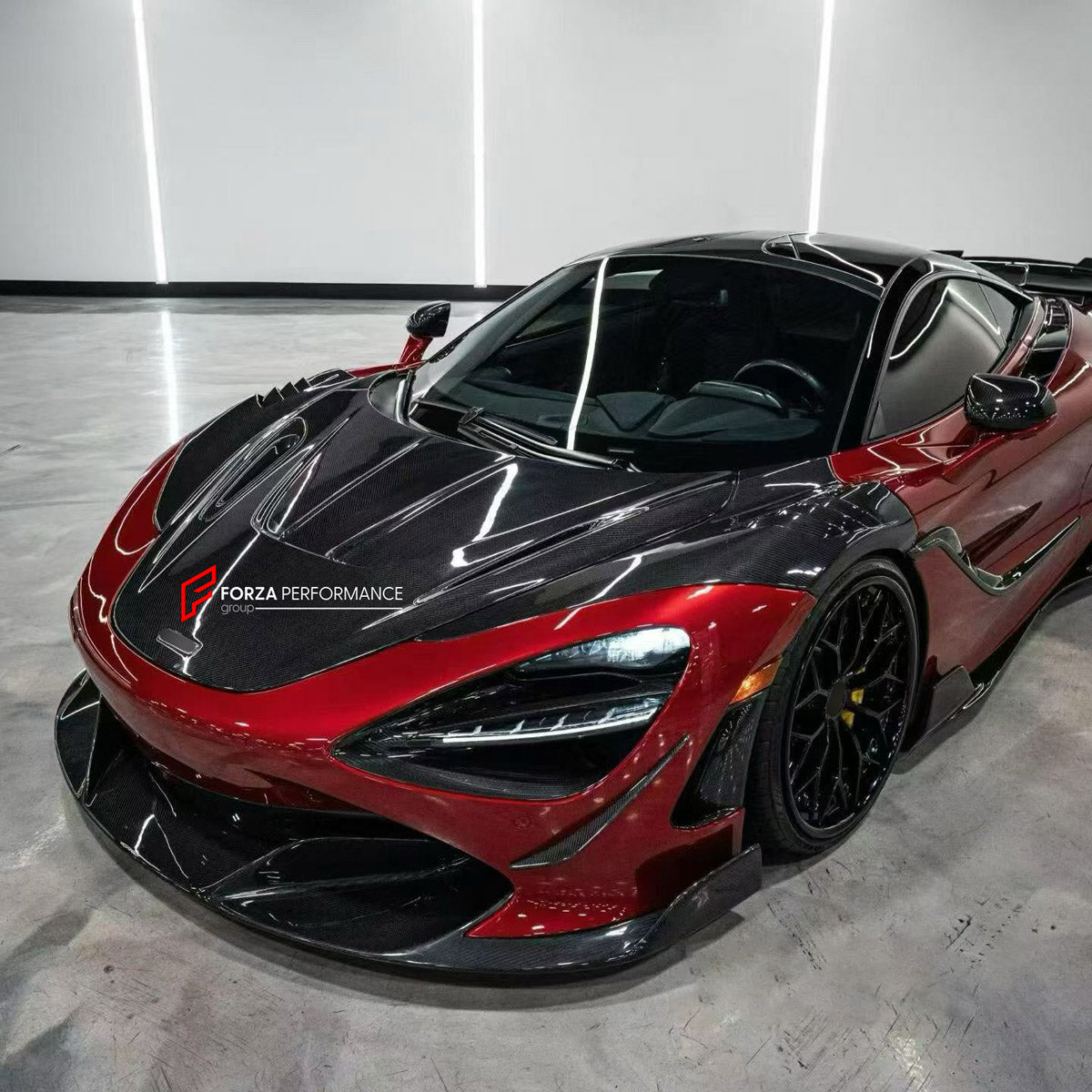 DRY CARBON BODY KIT for MCLAREN 720S COUPE 2017 - 2023 FORZA PERFORMANCE custom fit Ryft Style

Set includes:
Front Lip
Hood Bonnet
Front Fenders
Side Skirts
Rear Spoiler Wing
Rear Diffuser

Material: Dry Carbon

NOTE: Professional installation is required.