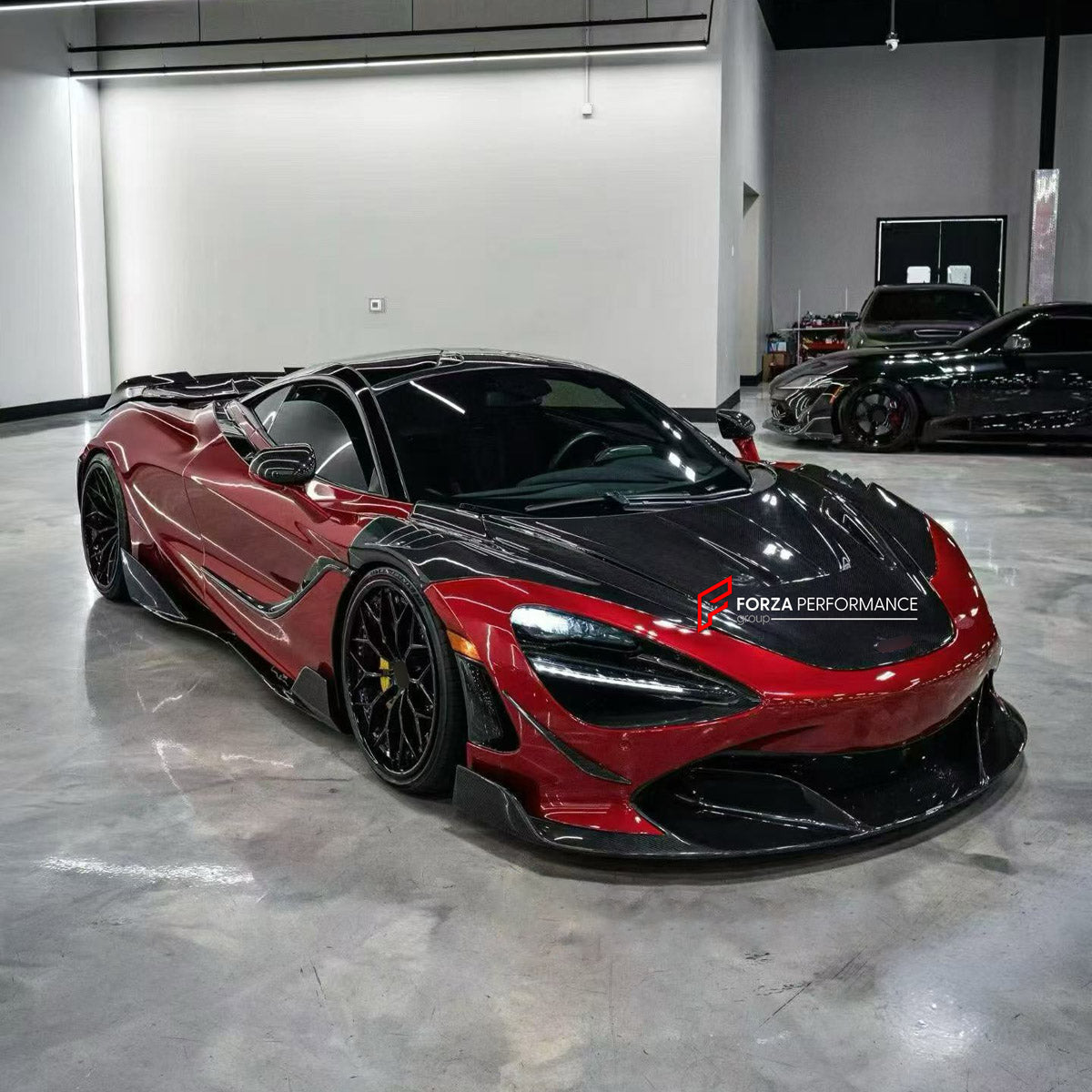 DRY CARBON BODY KIT for MCLAREN 720S COUPE 2017 - 2023 FORZA PERFORMANCE custom fit Ryft Style

Set includes:
Front Lip
Hood Bonnet
Front Fenders
Side Skirts
Rear Spoiler Wing
Rear Diffuser

Material: Dry Carbon

NOTE: Professional installation is required.