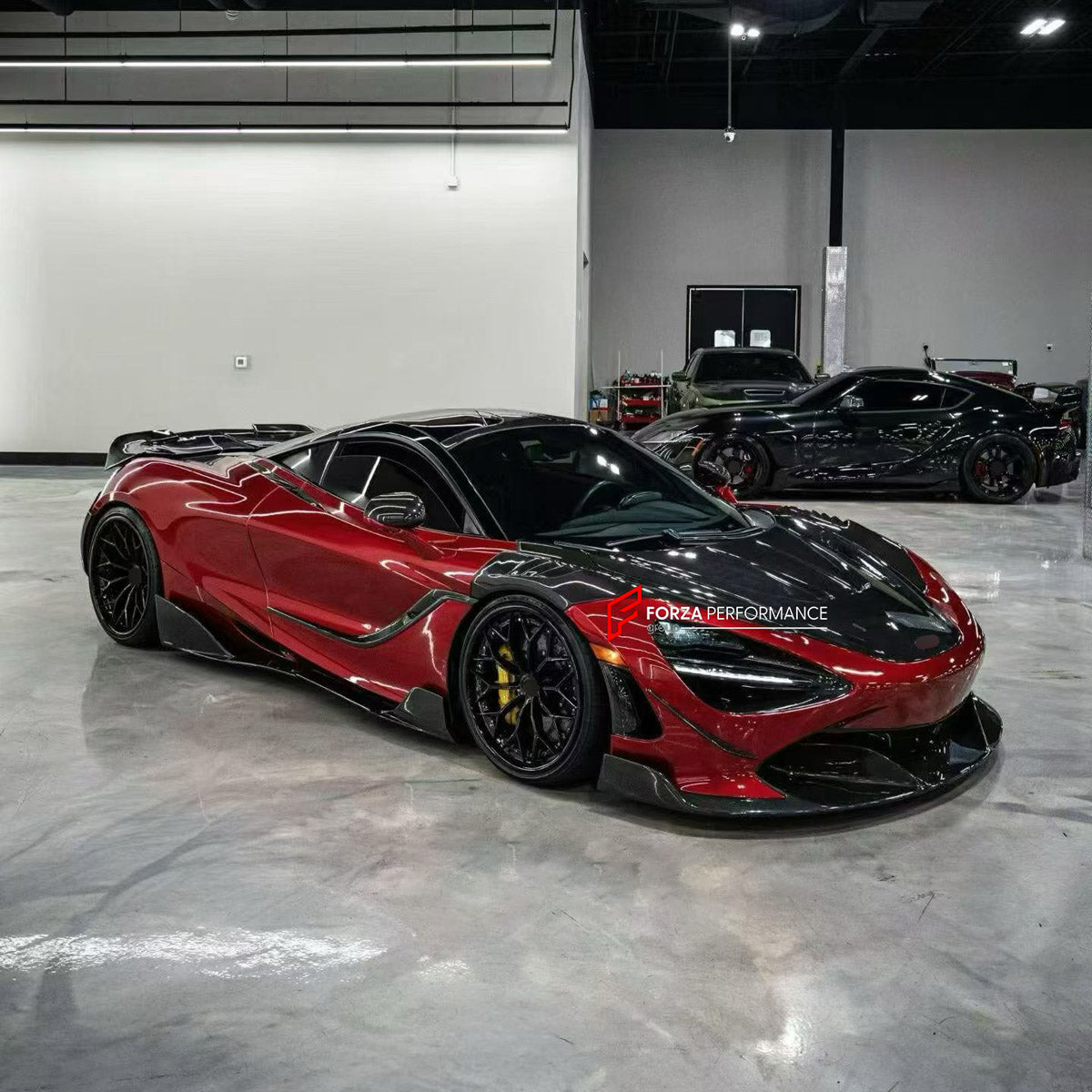 DRY CARBON BODY KIT for MCLAREN 720S COUPE 2017 - 2023 FORZA PERFORMANCE custom fit Ryft Style

Set includes:
Front Lip
Hood Bonnet
Front Fenders
Side Skirts
Rear Spoiler Wing
Rear Diffuser

Material: Dry Carbon

NOTE: Professional installation is required.