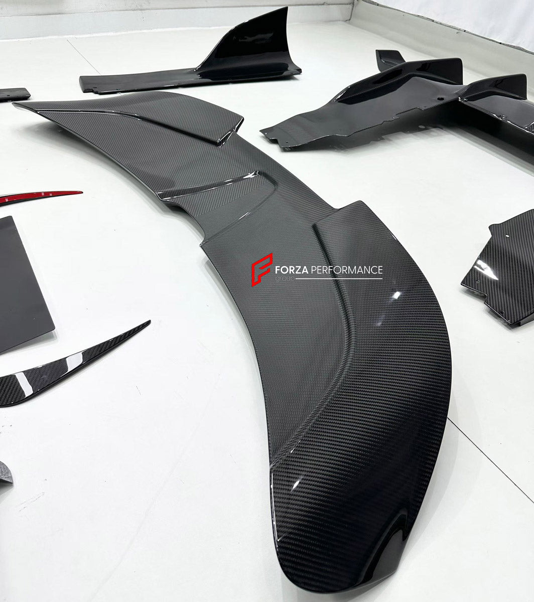 DRY CARBON BODY KIT for MCLAREN 720S COUPE 2017 - 2023

Set includes:
Front Lip
Front Bumper Canards
Side Skirts
Ducktail Spoiler
Rear Spoiler Wing
Rear Diffuser

Material: Dry Carbon

NOTE: Professional installation is required.
