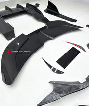 DRY CARBON BODY KIT for MCLAREN 720S COUPE 2017 - 2023

Set includes:
Front Lip
Front Bumper Canards
Side Skirts
Ducktail Spoiler
Rear Spoiler Wing
Rear Diffuser

Material: Dry Carbon

NOTE: Professional installation is required.