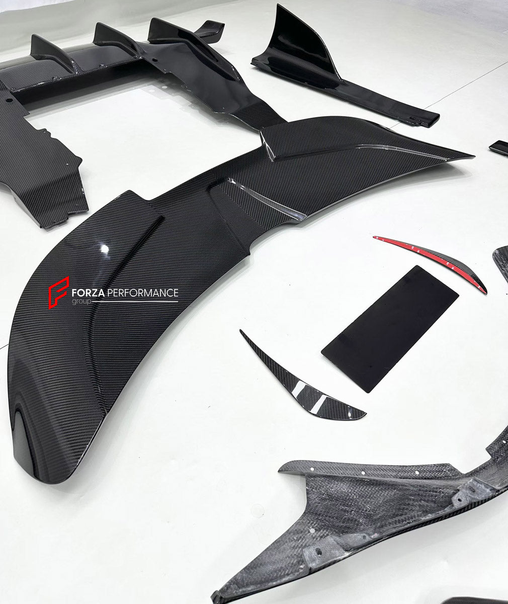 DRY CARBON BODY KIT for MCLAREN 720S COUPE 2017 - 2023

Set includes:
Front Lip
Front Bumper Canards
Side Skirts
Ducktail Spoiler
Rear Spoiler Wing
Rear Diffuser

Material: Dry Carbon

NOTE: Professional installation is required.