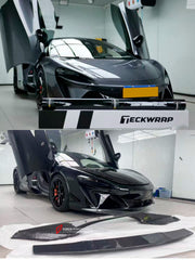 DRY CARBON BODY KIT for MCLAREN ARTURA

Set includes:

Front Lip
Side Skirts

Side Air Vent Covers
Rear Diffuser
Rear Side Splitters
Rear Spoiler

Material: Dry Carbon

Note: Professional installation is required