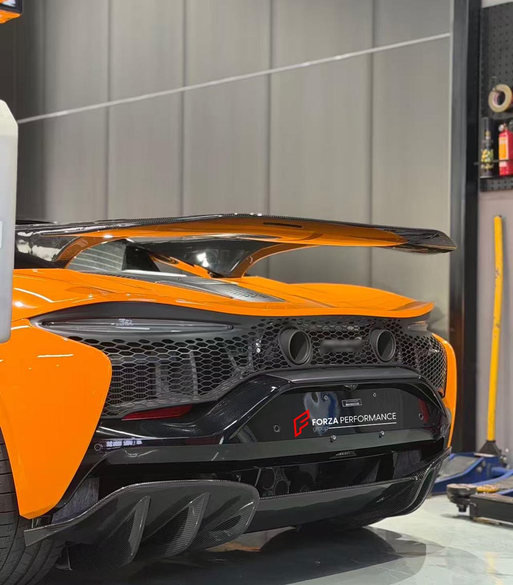 DRY CARBON BODY KIT for MCLAREN ARTURA 2021+

Set includes:

Front Lip
Side Skirts
Side Air Vent Covers
Rear Side Splitters
Rear Spoiler Wing
Rear Diffuser
Material: Dry Carbon

Note: Professional installation is required