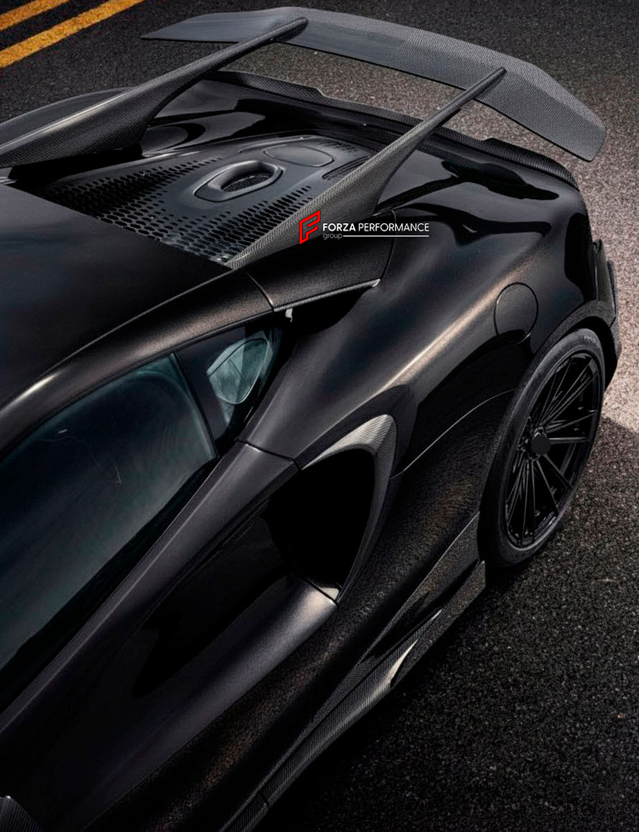 DRY CARBON BODY KIT for MCLAREN ARTURA 2021+

Set includes:

Front Lip
Side Skirts
Side Air Vent Covers
Rear Side Splitters
Rear Spoiler Wing
Rear Diffuser
Material: Dry Carbon

Note: Professional installation is required