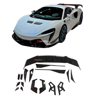 CARBON BODY KIT for MCLAREN ARTURA

Set includes:

Front Lip
Front Bumper Canards
Side Skirts

Side Air Vent Covers
Rear GT Wing Spoiler

Material: Carbon Fiber

Note: Professional installation is required

CONTACT US FOR PRICING