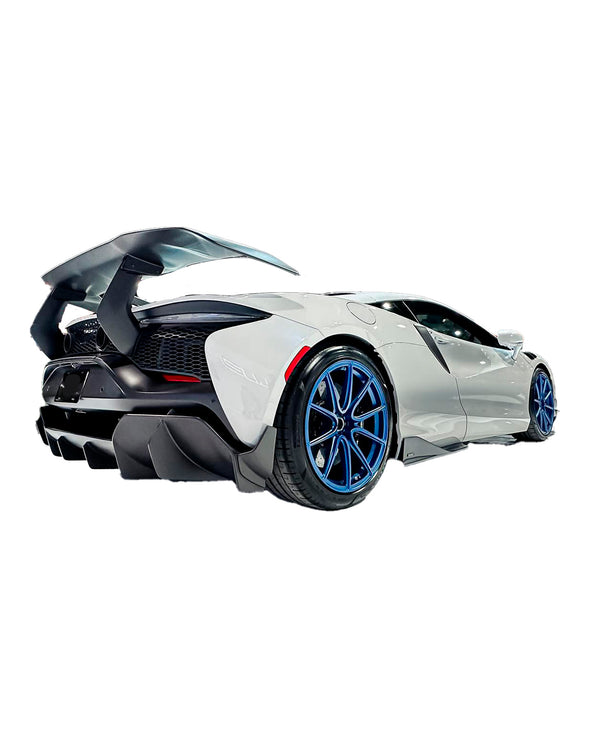 CARBON BODY KIT for MCLAREN ARTURA

Set includes:

Front Lip
Front Bumper Canards
Side Skirts

Side Air Vent Covers
Rear GT Wing Spoiler

Material: Carbon Fiber

Note: Professional installation is required

CONTACT US FOR PRICING