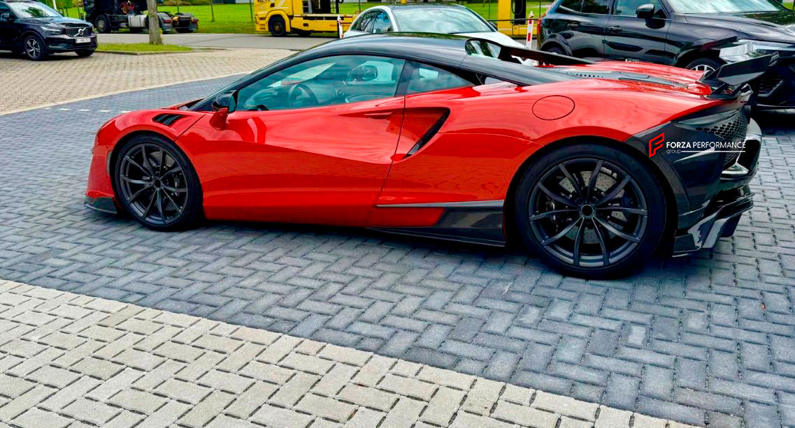 DRY CARBON BODY KIT for MCLAREN ARTURA

Set includes:

Front Lip
Side Skirts
Rear Diffuser
Rear Side Splitters
Rear GT Wing Spoiler

Material: Dry Carbon

Note: Professional installation is required
