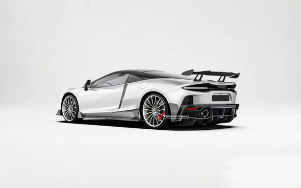 DRY CARBON BODY KIT FOR MCLAREN GT 2019 - 2023

Set Include:

Front Lip

Front Hood / Bonnet
Side Skirts
Side Air Vent Covers
Rear Spoiler
Rear Diffuser

Material: Dry Carbon

CONTACT US FOR PRICING